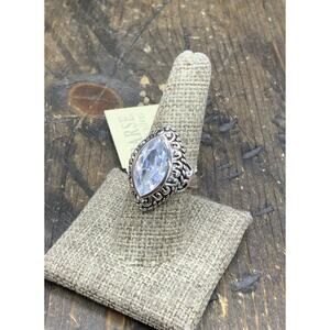 Barse Glisten Marquise Ring- Quartz Crystal- Silver- 8.25- NWT